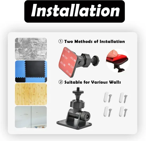 Vista 3 de Soporte de montaje en pared 14 tornillo mini para HTC ViveValve IndexVive PRO Base Station, soporte de montaje en pared de metal universal