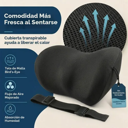 Vista 5 de Almohada de apoyo lumbar para coche con sistema de estabilidad Dual-Grip™ Almohada de espalda de espuma viscoelástica adaptativa avanzada