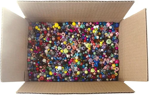 Vista 2 de The Beadery Bonanza 5 libras de cuentas mixtas para manualidades, tamaños, plástico, redondas, multicolor