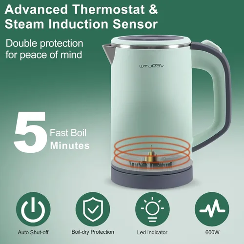 Vista 4 de 0.8L Hervidor eléctrico Green + 0.6L Hervidor eléctrico Negro