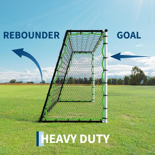 Vista 5 de 7x5 FT Soccer Rebounder Net Goals, 5-in-1 Steel Frame Rebound Goal Trainer for Passing, Control and Shooting, High-Strength Net, All Ages