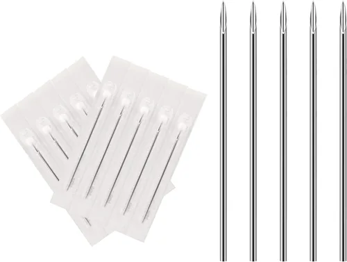 Vista 7 de ATOMUS - Agujas para piercings corporales, calibres 14G / 16G, acero inoxidable estéril desechable, adecuadas para piercing de oreja, nariz