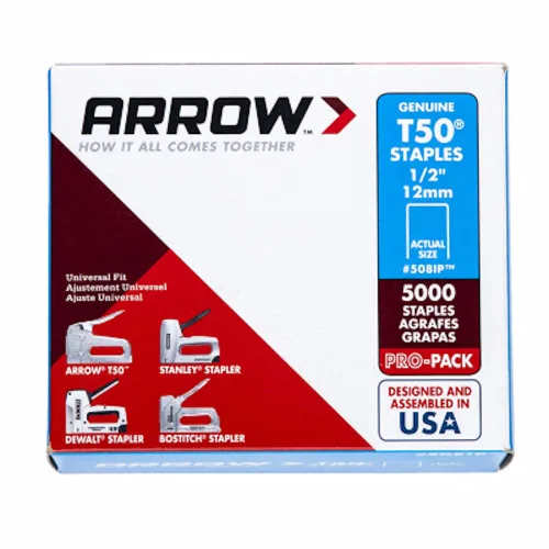 Vista 2 de Arrow Fastener 508IP T50 - Grapas originales de 1/2 pulgada, paquete de 15,000