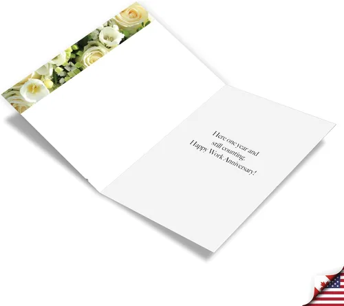 Vista 2 de NobleWorks Tarjeta de felicitación de hito de trabajo del primer aniversario (cotrabajador) con sobre de 5 x 7 pulgadas (1 tarjeta) 1 año de tiempo