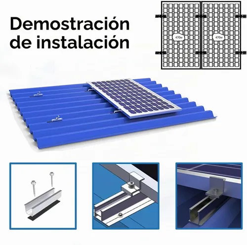 Vista 2 de Soportes de montaje en panel solar, soportes Z de aluminio ligero de 4.7 in, para soporte de panel solar, placa trapezoidal, montaje en techo plano