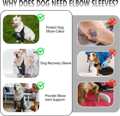 Vista 4 de Protector de codo para perro, coderas de malla transpirable para callos, traje de recuperación de perros, coderas de perro, coderas de perro