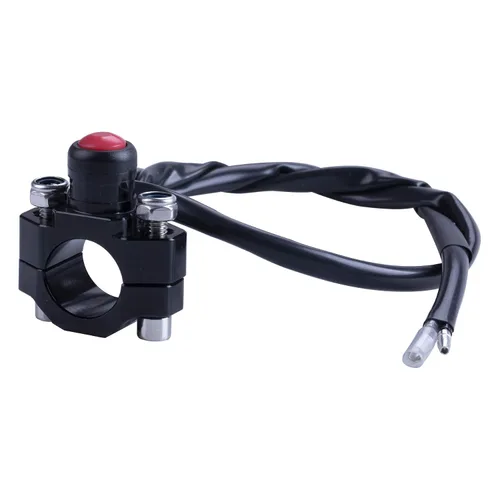 Vista 2 de ORAEVY Botón Universal CNC de Interruptor de Parada y Arranque del Motor de Motocicleta con Placa Posterior de Montaje para ATV, Dirt Pit Bike