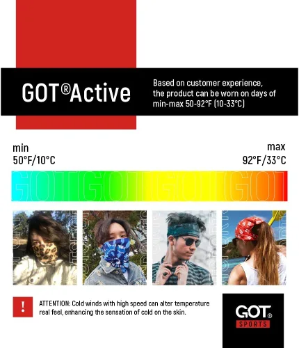 Vista 2 de GOT Sports Bandana de tubo - Polaina para el cuello para mujeres y hombres, máscara facial, envoltura para el cuello, bufanda para la cabeza