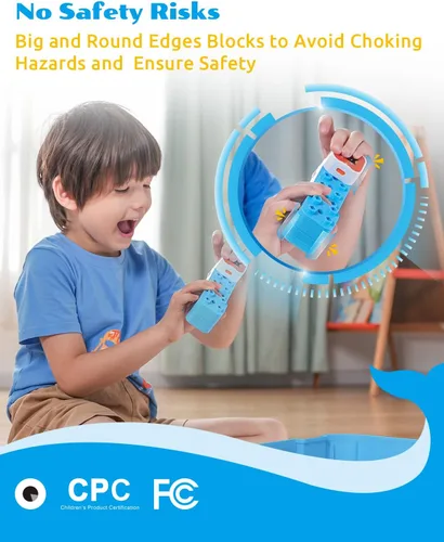 Vista 5 de WhalesBot Juguete de codificación A1 para niños, robot de bloques de construcción, divertido juguete STEM con controlador magnético y bloques