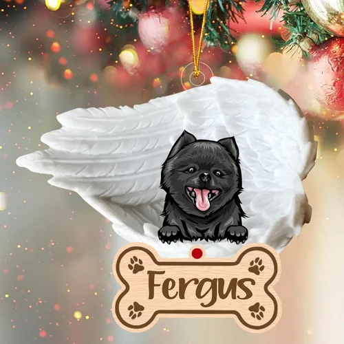 Vista 42 de Adorno de perro afgano de 1 ángel, adorno acrílico 2D personalizado conmemorativo para perros, regalo por pérdida de mascotas, regalo