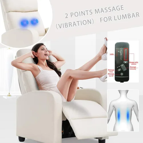 Vista 3 de Silla de masaje eléctrica, sillón reclinable para sala de estar, sillón reclinable de masaje, silla de masaje de cuero ajustable con control remoto