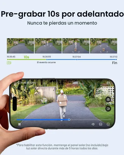 Vista 2 de REOLINK Cámara solar 4K al aire libre inalámbrica ColorX visión nocturna Negro