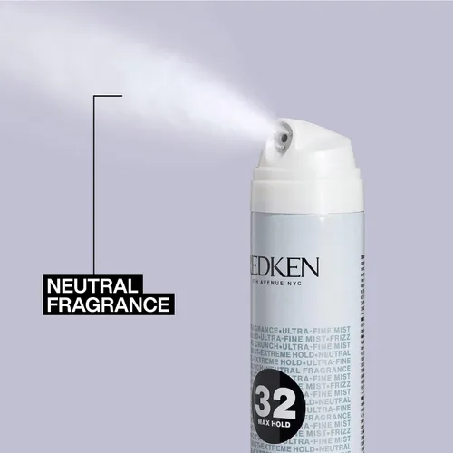 Vista 5 de Redken Max Hold Neutral Hairspray 32 Laca para el cabello de alta sujeción máxima extrema Elevación duradera y control del encrespamiento Para
