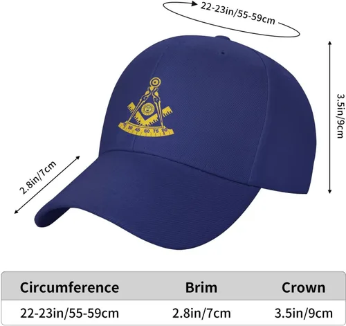 Vista 4 de Qauirfe Freemason Past Master - Gorra de béisbol unisex para papá y camión, color azul, Azul