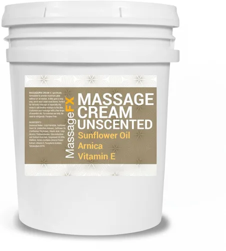 Vista 9 de MASSAGE FX Crema de masaje sin perfume, 4 onzas, cremas de masaje para terapia de masaje, infundidas con árnica, girasol y vitamina E