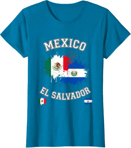 Vista 114 de Camiseta de recuerdo de la bandera vintage de El Salvador de México