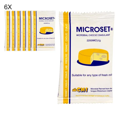 Vista 3 de Microbial cuajo mezcla de queso coagulante microset cada sobre es de 0.18 oz añadir 1 sobre a 4 galones (15 litros) de leche Se puede utilizar