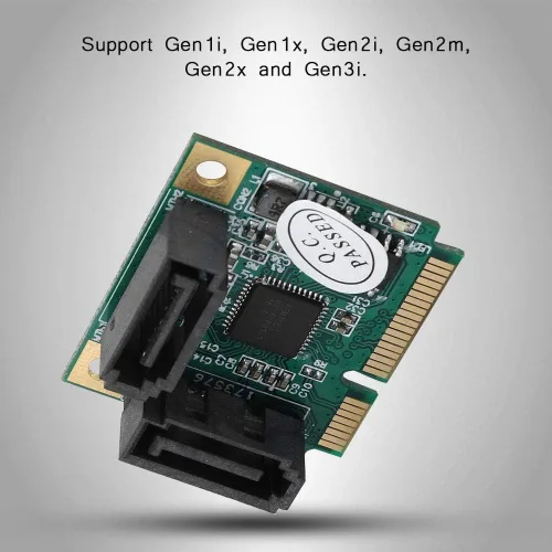 Vista 4 de Tarjeta controladora PCI Express a 3.0, adaptador Mini PCIe de 6 Gbps de alta velocidad con chip ASM1061 para expansión interna de disco duro