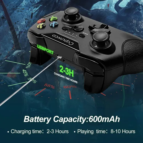 Vista 6 de Controlador inalámbrico de 24 GHZ compatible con Xbox One Xbox Series XS Xbox One SX One Elite Windows 10 negro