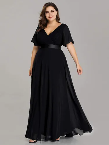 Vista 3 de Ever-Pretty 09890 Maxi vestido de fiesta de noche con cuello en V doble para mujer