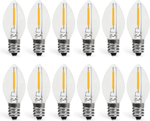 Vista 8 de C7 0.6W 2700K Bombilla LED con base de candelabro estándar E12, luz nocturna de repuesto de 6