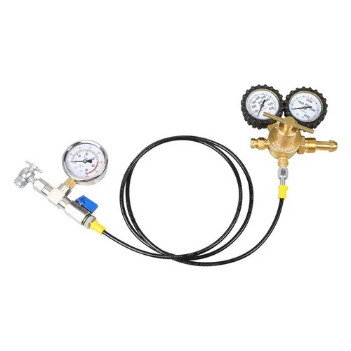 Vista 2 de Kit de recarga de nitrógeno ENYSAON con manómetro de nitrógeno de 700 psi y manguera flexible de alta presión de 10 pulgadas. Herramienta de recarga