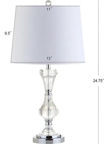 Vista 3 de Eyely EYL2040A Thatcher - Lámpara de mesa LED de cristal de 25 pulgadas para sala de lectura, sala de estar, oficina, dormitorio, transición
