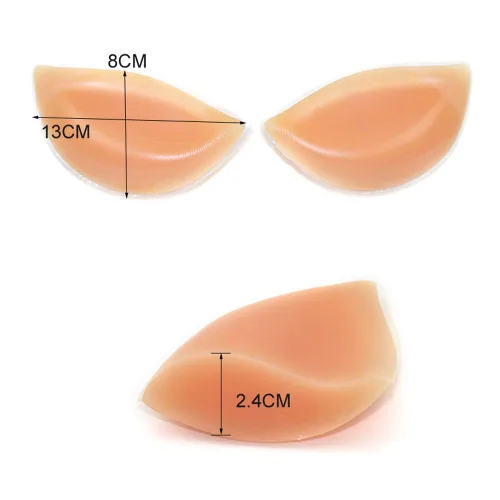 Vista 2 de Insertos de sujetador de silicona, almohadillas de brasier para realzar los senos, inserciones de gel impermeables, reutilizables, levantamiento