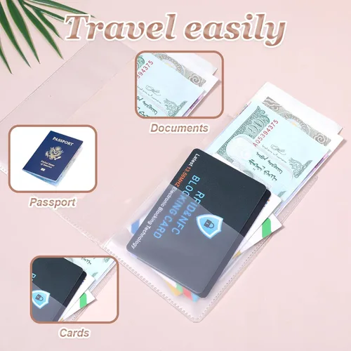 Vista 3 de 10 fundas transparentes para pasaporte, funda transparente para pasaporte, protector de pasaporte de plástico para hombres y mujeres, soporte