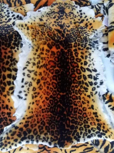 Vista 6 de Alfombra de Área Estilo Chic con Estampado de Tigre Leopardo Piel de Oveja Australiana Alfombra Suave de Felpa Manta de Piel de Cordero Alfombra