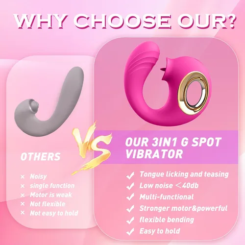 Vista 2 de Vibrador de punto G juguetes sexuales para adultos para mujeres - 12 vibrador de lamido de lengua y 12 vibrador de empuje con consolador, vibradores