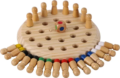 Vista 3 de TOWO Juguetes de memoria de madera para niños, juegos de mesa familiares para niños y adultos, juegos mentales de madera, juguetes educativos