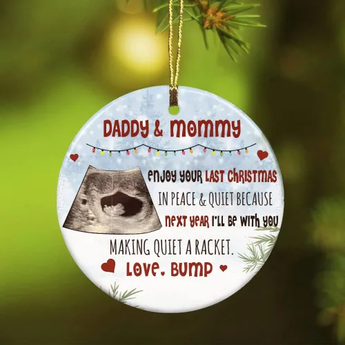 Vista 13 de Adorno personalizado para el árbol de Navidad para la primera Navidad, regalo para el nuevo padre de la madre de la protuberancia, adorno