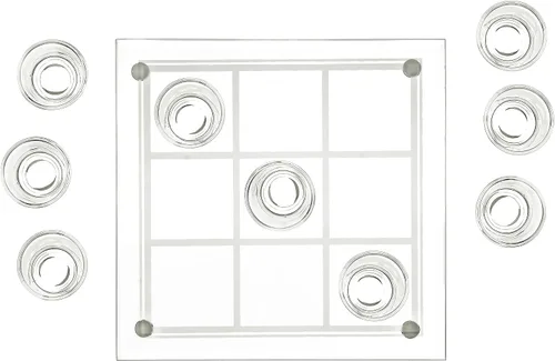 Vista 7 de Fairly Odd Novelties Shot Glass Tic Tac Toe Juego - Diseño elegante para beber divertido, perfecto para fiestas, parejas y estrategia, tablero