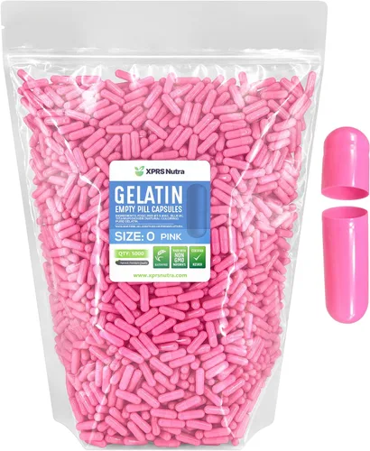 Vista 41 de XPRS Nutra Size 0 Empty Capsules - 100 Count Empty Gelatin Capsules - Pills DIY Capsule Filling - Pure Bovine Pill Gel Caps for Do-It-Yourself