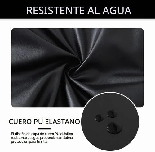 Vista 5 de FORCHEER Fundas de asiento para silla de oficina, fundas de cuero elástico impermeable PU para silla de computadora, fundas de cojín para asiento