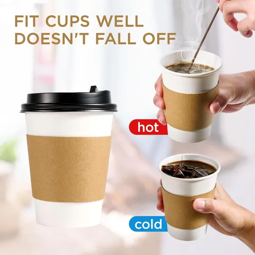 Vista 5 de Vplus - Juego de 200 fundas desechables para café, aptas para tazas de 10 a 24 onzas Perfecto para bebidas frías y calientes, funda fuerte