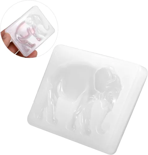 Vista 3 de Didiseaon Molde de elefante divertido Molde de silicona de pegamento de cristal DIY Material de silicona de forma redonda
