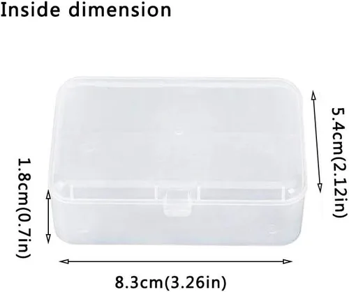 Vista 2 de AKOAK Caja rectangular de polipropileno transparente con tapa con bisagras para accesorios, manualidades, suministros de aprendizaje, tornillos