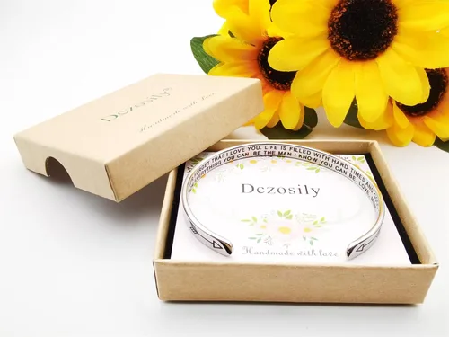 Vista 362 de Pulseras inspiradoras para mujer, joyería de acero inoxidable, con refranes, pulsera motivacional con mensaje oculto, pulseras grabadas para mejor