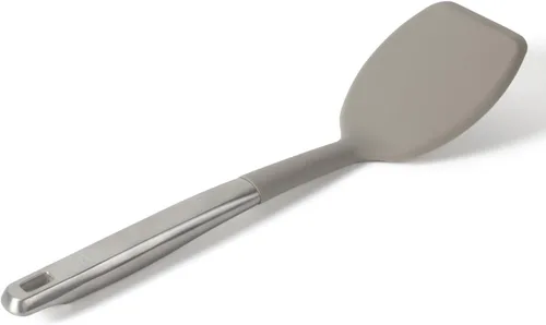 Vista 23 de Calphalon Espátula ranurada, espátula de cocina, espátula ranurada, girador de acero inoxidable con mango de silicona resistente al calor, espátula