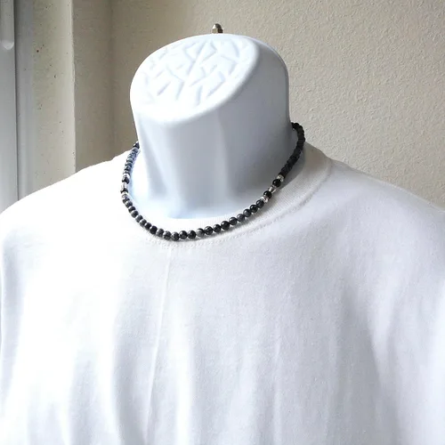Vista 16 de Mami's Gem Studio Collar para hombre, piedra preciosa de 0.236 in, colección de estilo elegante, hecho a mano en Estados Unidos
