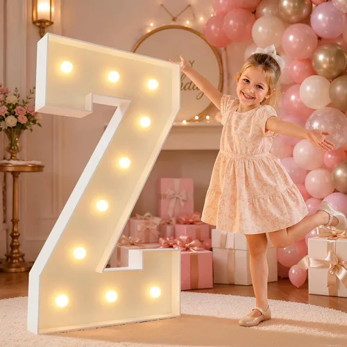 Vista 51 de imprsv Letras iluminadas grandes de 3 pies, letras iluminadas de marquesina para fiesta de cumpleaños (3 pies, letra y )