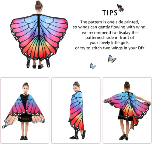 Vista 4 de MAGIFIRE Butterfly Wings for Girls & Kids – Butterfly Costume Wings