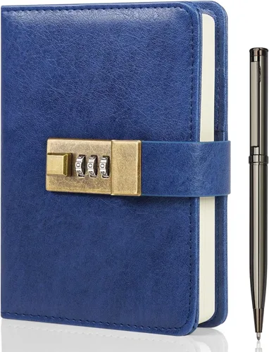 Vista 14 de WEMATE Diario con Cerradura, Diario con Cerradura, Cuaderno de Contraseña, Bolígrafo y Caja de Regalo - Perfecto para Hombres y Mujeres - 4.3X Negro