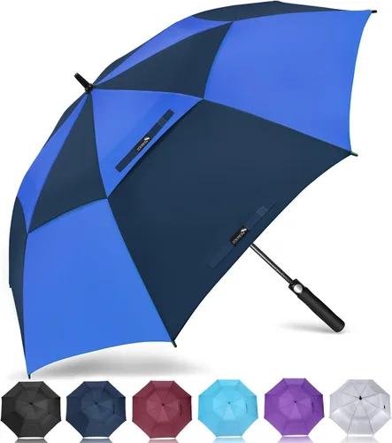 Vista 9 de ZOMAKE - Paraguas de golf a prueba de viento, extragrande, de gran tamaño, de doble dosel resistente para lluvia, juegos deportivos y carrito