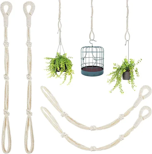 Vista 4 de Extensores conectables para colgar plantas, extensor de cuerda duradera para macetas, baños de pájaros, adornos decorativos, extensor de gancho