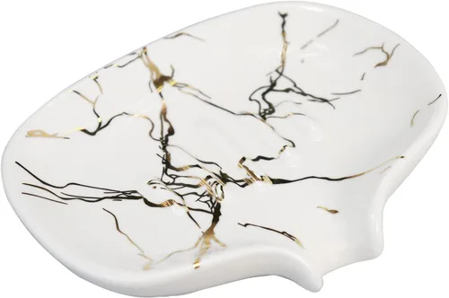 Vista 9 de Jabonera con textura de mármol de cerámica, ranura autodrenante, portátil para ducha, baño y fregadero de cocina