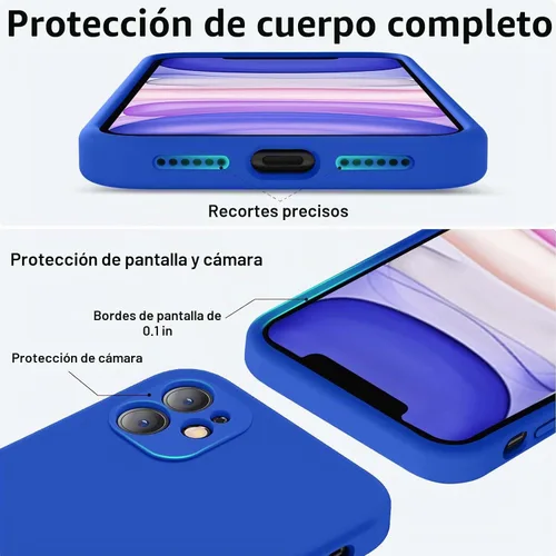 Vista 4 de Vooii Funda compatible con iPhone 11 de 6.1 pulgadas, silicona líquida suave con [forro de microfibra antiarañazos] [borde plano]
