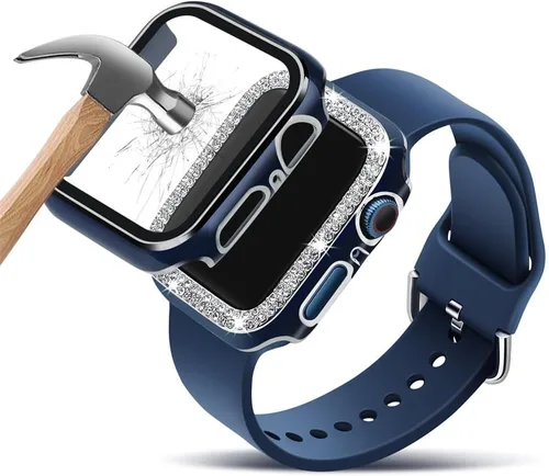 Vista 7 de Compatible para Correa de Apple Watch con Estuche 38mm 40mm 41mm 42mm 44mm 45mm 46mm, Correa de Silicona Suave Impermeable + Estuche Protector
